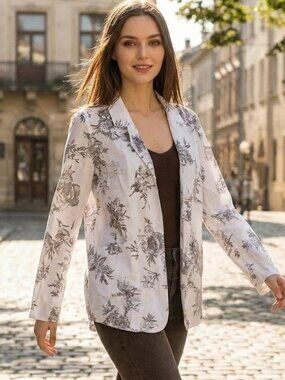 go>silk Silk Floral Artsy Open Art to Wear Flowy Tunic Washable Silk Size Large